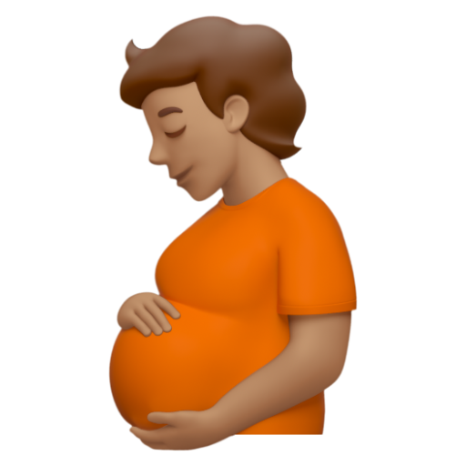 Emoji Người mang bầu: màu da trung bình 🫄🏽 dạng 3D