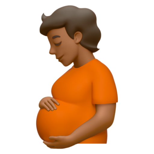 Emoji Người mang bầu: màu da tối trung bình 🫄🏾 dạng 3D