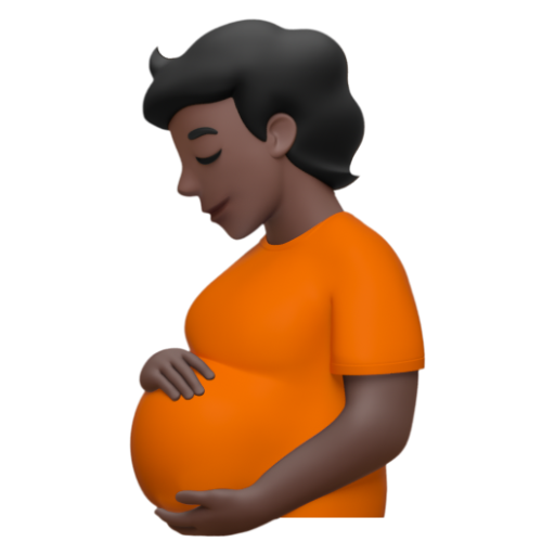 Emoji Người mang bầu: màu da tối 🫄🏿 dạng 3D