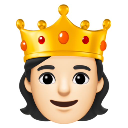 Emoji Người đội vương miện: màu da sáng 🫅🏻 dạng 3D