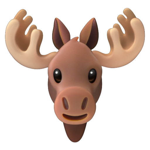 Emoji Nai sừng tấm Bắc Mỹ 🫎 dạng 3D