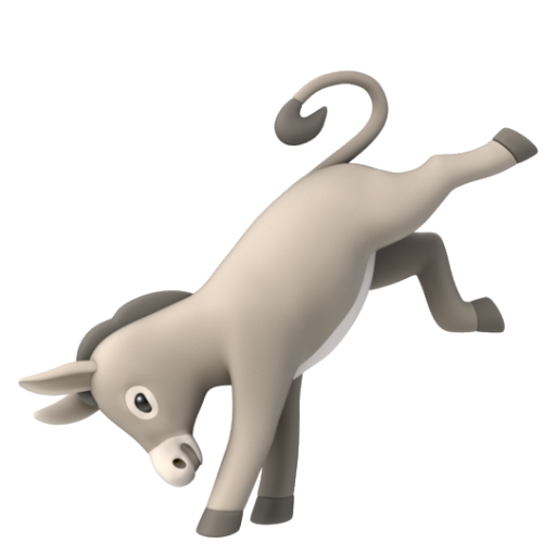 Emoji Con lừa 🫏 dạng 3D