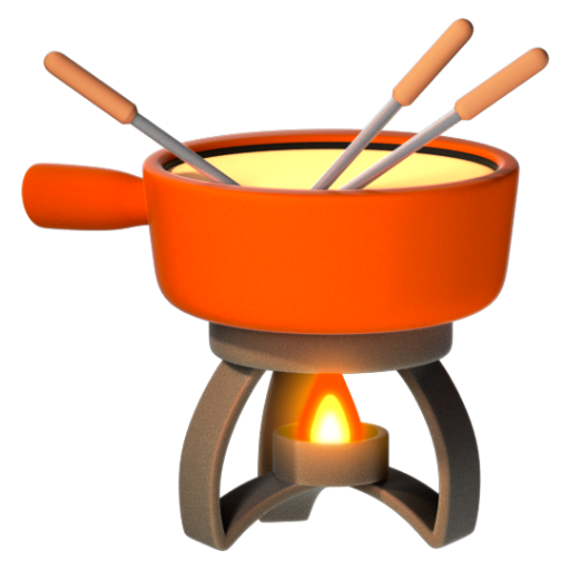 Emoji Lẩu pho mai 🫕 dạng 3D