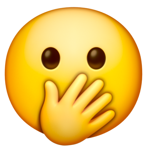 Emoji Mặt với cặp mắt mở to và tay che miệng 🫢 dạng 3D