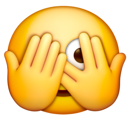 Emoji Mặt hé mắt nhìn trộm 🫣 dạng 3D