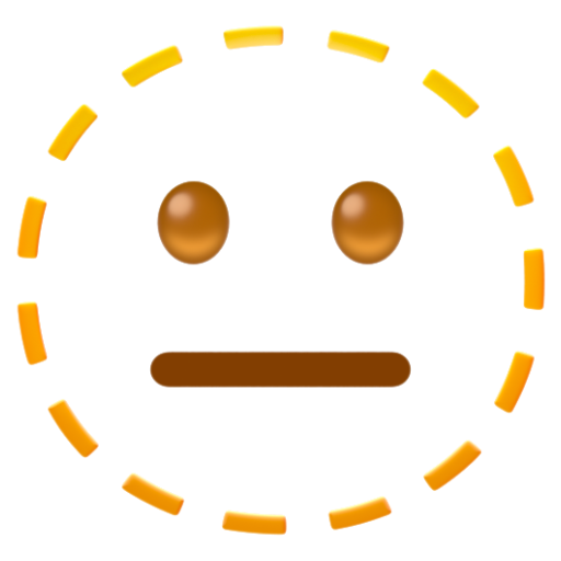 Emoji Mặt có đường viền chấm chấm 🫥 dạng 3D