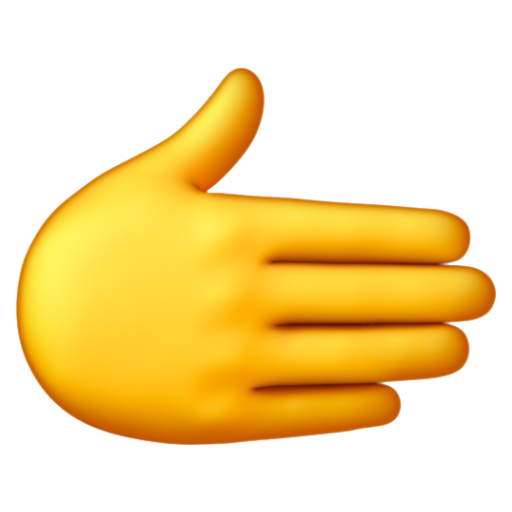 Emoji Bàn tay hướng sang bên phải 🫱 dạng 3D
