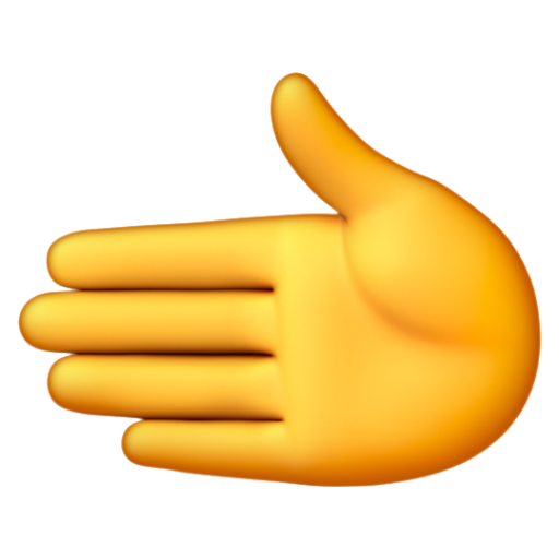 Emoji Bàn tay hướng sang bên trái 🫲 dạng 3D