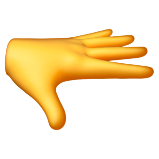 Emoji Bàn tay có lòng bàn tay hướng xuống 🫳 dạng 3D