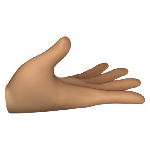 Emoji Bàn tay có lòng bàn tay hướng lên: màu da trung bình 🫴🏽 dạng 3D