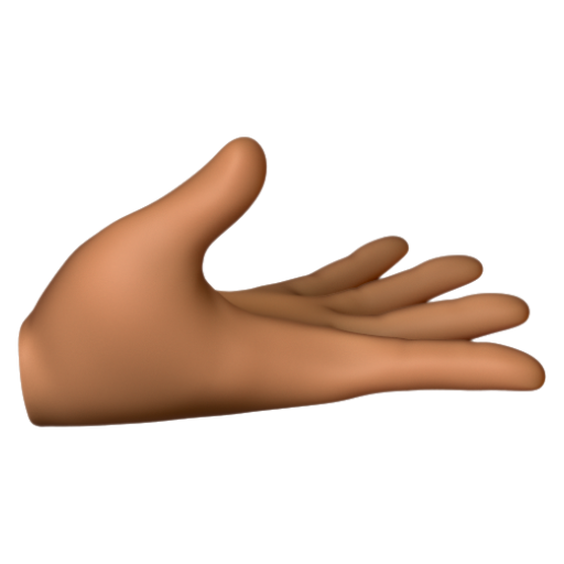 Emoji Bàn tay có lòng bàn tay hướng lên: màu da tối trung bình 🫴🏾 dạng 3D