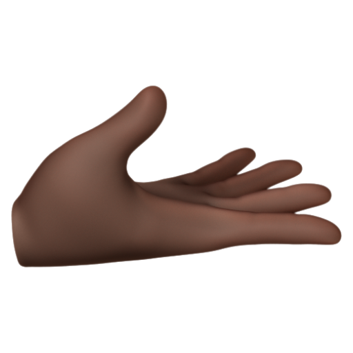 Emoji Bàn tay có lòng bàn tay hướng lên: màu da tối 🫴🏿 dạng 3D