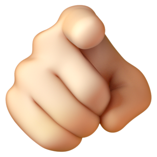 Emoji Ngón trỏ chỉ vào người xem: màu da sáng 🫵🏻 dạng 3D