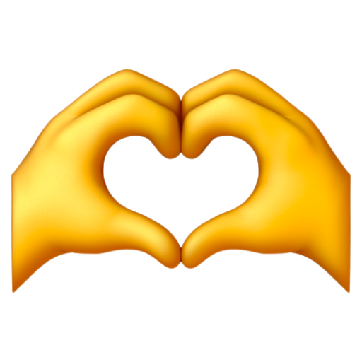 Emoji Hai bàn tay tạo hình trái tim 🫶 dạng 3D