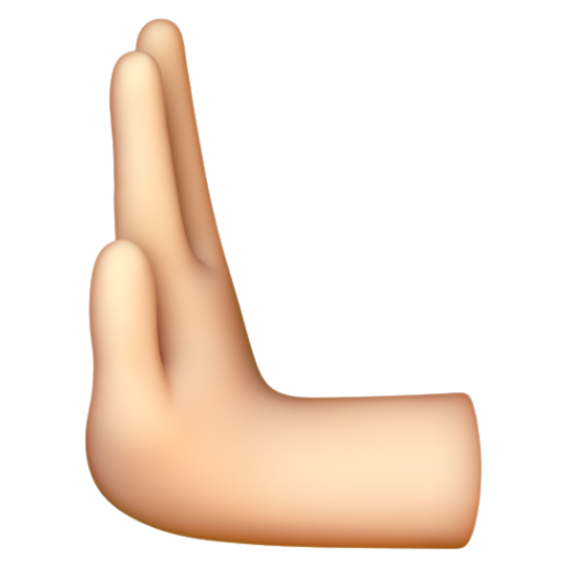 Emoji Bàn tay đẩy sang trái: màu da sáng 🫷🏻 dạng 3D