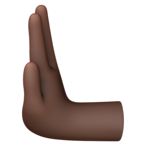 Emoji Bàn tay đẩy sang trái: màu da tối 🫷🏿 dạng 3D