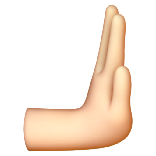 Emoji Bàn tay đẩy sang phải: màu da sáng 🫸🏻 dạng 3D