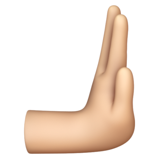 Emoji Bàn tay đẩy sang phải: màu da sáng trung bình 🫸🏼 dạng 3D