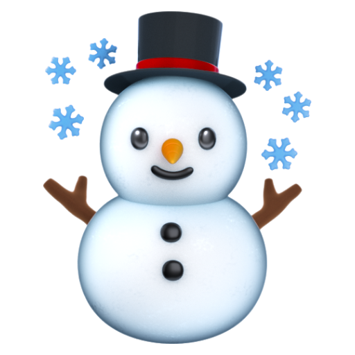 Emoji Người tuyết ☃ dạng 3D