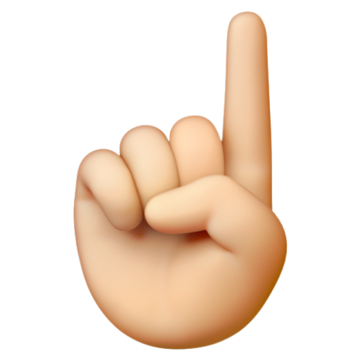 Emoji Ngón trỏ chỉ lên trên: màu da sáng ☝🏻 dạng 3D
