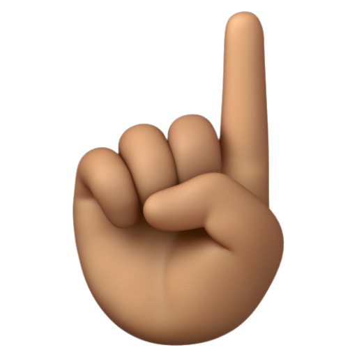 Emoji Ngón trỏ chỉ lên trên: màu da trung bình ☝🏽 dạng 3D