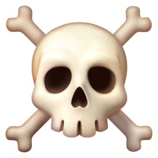 Emoji Đầu lâu xương chéo ☠ dạng 3D