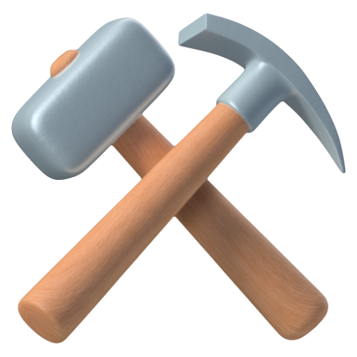 Emoji Búa và búa chim ⚒ dạng 3D