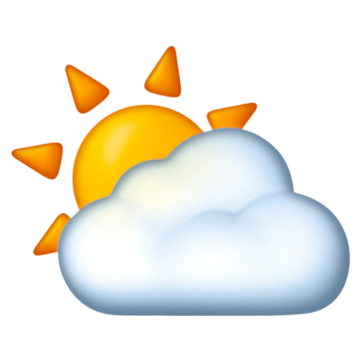 Emoji Mặt trời sau đám mây ⛅ dạng 3D