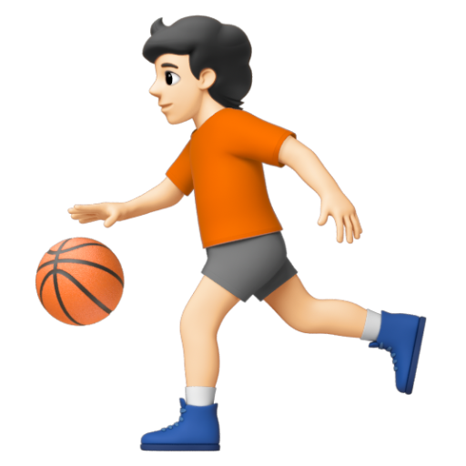 Emoji Người chơi bóng: màu da sáng ⛹🏻 dạng 3D