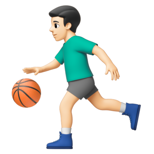 Emoji Người đàn ông chơi bóng: màu da sáng ⛹🏻‍♂ dạng 3D