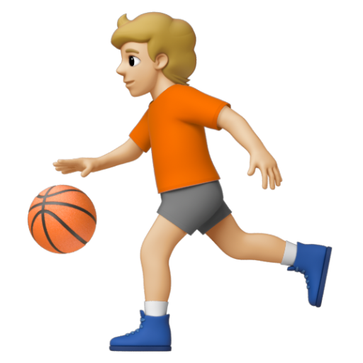 Emoji Người chơi bóng: màu da sáng trung bình ⛹🏼 dạng 3D