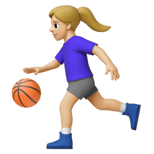 Emoji Người phụ nữ chơi bóng: màu da sáng trung bình ⛹🏼‍♀ dạng 3D