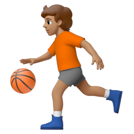 Emoji Người chơi bóng: màu da trung bình ⛹🏽 dạng 3D