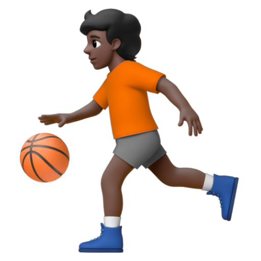 Emoji Người chơi bóng: màu da tối ⛹🏿 dạng 3D