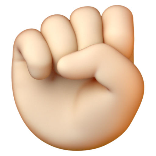 Emoji Nắm đấm giơ lên: màu da sáng ✊🏻 dạng 3D