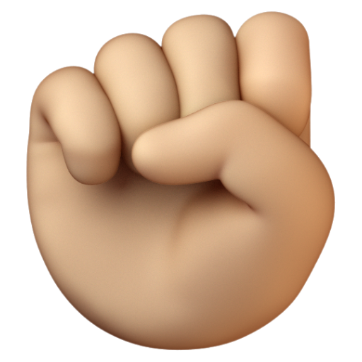 Emoji Nắm đấm giơ lên: màu da sáng trung bình ✊🏼 dạng 3D