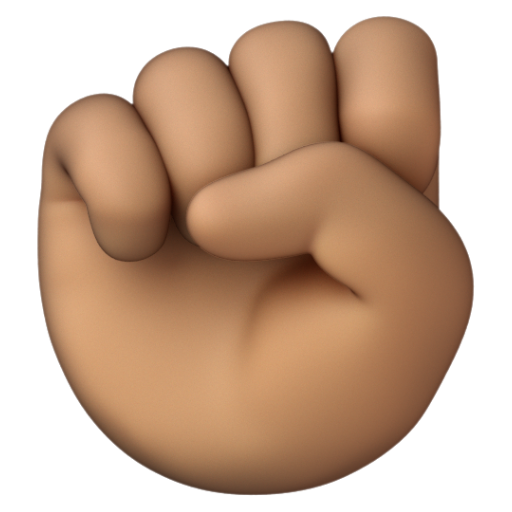 Emoji Nắm đấm giơ lên: màu da trung bình ✊🏽 dạng 3D