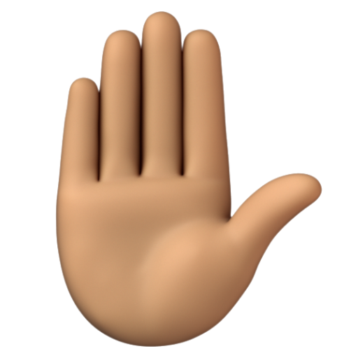Emoji Bàn tay giơ lên: màu da trung bình ✋🏽 dạng 3D