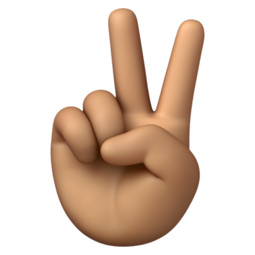 Emoji Tay chiến thắng: màu da trung bình ✌🏽 dạng 3D