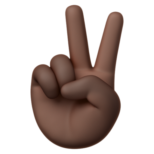 Emoji Tay chiến thắng: màu da tối ✌🏿 dạng 3D