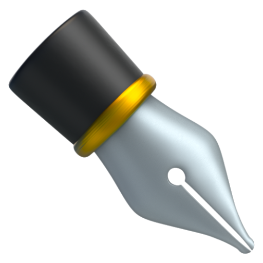 Emoji Ngòi bút đen ✒ dạng 3D