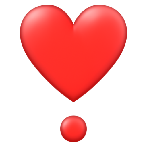 Emoji Dấu chấm than hình trái tim đậm ❣ dạng 3D