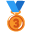 emotikona medalu z cyfrą trzy
