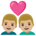 Эмодзи 👨🏼‍❤️‍👨🏼 Google