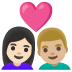 Эмодзи 👩🏻‍❤️‍👨🏼 Google