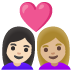 Эмодзи 👩🏻‍❤️‍👩🏼 Google