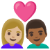 Эмодзи 👩🏼‍❤️‍👨🏾 Google