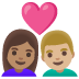 Эмодзи 👩🏽‍❤️‍👨🏼 Google