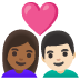 Эмодзи 👩🏾‍❤️‍👨🏻 Google