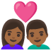 Эмодзи 👩🏾‍❤️‍👨🏾 Google